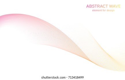 Abstract colorful wave element for design. Digital frequency track equalizer. Stylized line art background.