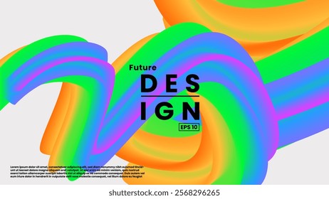 abstract colorful wave fluid shape geometric decorative background. eps10 vector