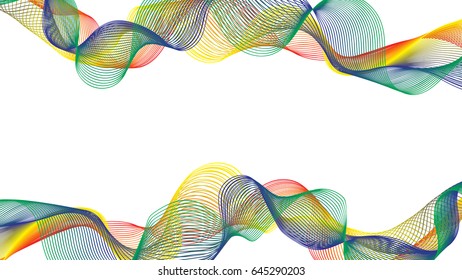 Abstract Colorful Wave Line Frame Border. Vector Illustration
