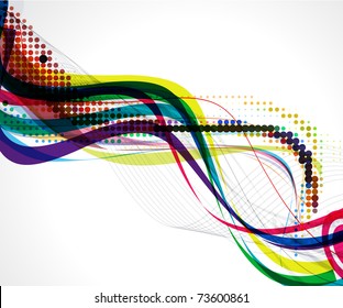 abstract colorful wave line with space of your text, vector illustration