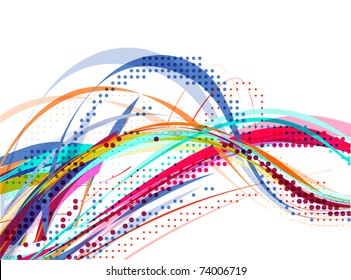 abstract colorful wave line with space of your text, vector illustration