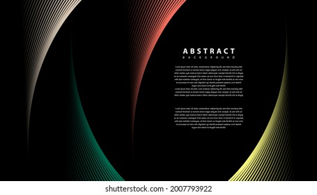 Resumen del fondo vectorial de la línea de onda colorida. Curva de línea diseño moderno para sus ideas, Banners, Placards, Posters. Plantilla vectorial Eps10.
