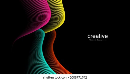 Abstract colorful wave line vector background. Line curve modern design for your ideas, Banners, Placards, Posters. Eps10 vector template.
