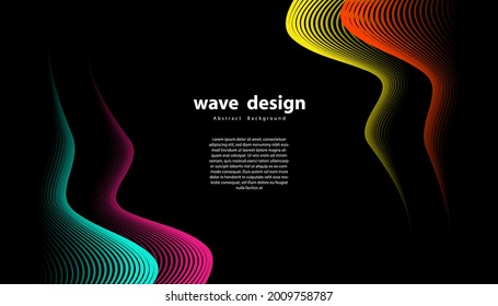 Abstrakter bunter Wellenlinie, Vektorhintergrund. Line Kurve moderne Design für Ihre Ideen, Banner, Plakate, Poster. Eps10 Vektorvorlage.