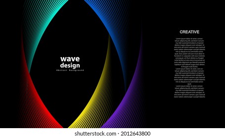 Resumen del fondo vectorial de la línea de onda colorida. Curva de línea diseño moderno para sus ideas, Banners, Placards, Posters. Plantilla vectorial Eps10.