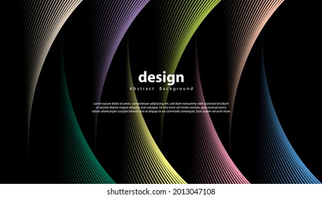 Resumen del fondo vectorial de la línea de onda colorida. Curva de línea diseño moderno para sus ideas, Banners, Placards, Posters. Plantilla vectorial Eps10.