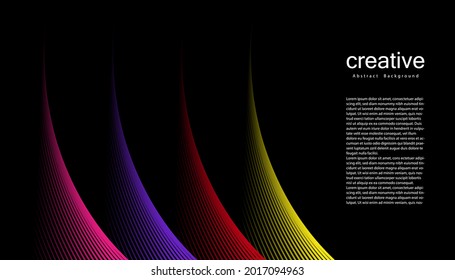 Resumen del fondo vectorial de la línea de onda colorida. Curva de línea diseño moderno para sus ideas, Banners, Placards, Posters. Plantilla vectorial Eps10.