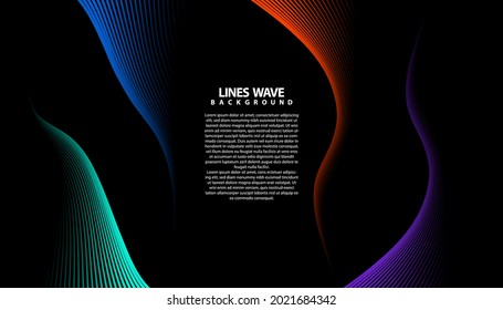 Abstract colorful wave line vector background. Line curve modern design for your ideas, Banners, Placards, Posters. Eps10 vector template.