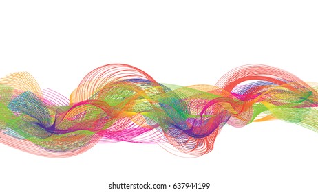 Abstract Colorful Wave Line. Vector Illustration. Multicolored