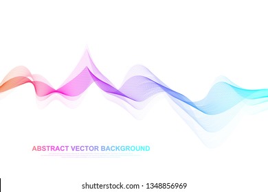 Abstract colorful wave lines background. Geometric template for your design brochure, flyer, report, website, banner. Vector illustration.