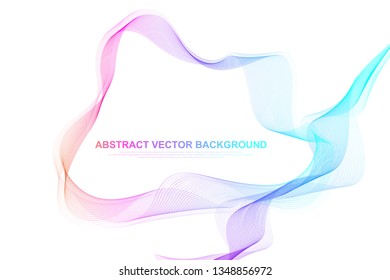 Abstract colorful wave lines background. Geometric template for your design brochure, flyer, report, website, banner. Vector illustration.