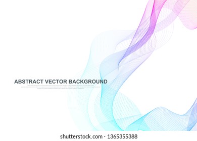 Abstract colorful wave lines background. Geometric template for your design brochure, flyer, report, website, banner. Vector illustration.