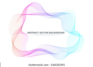 Abstract colorful wave lines background. Circular wireframe mesh logo element. Geometric template for your design brochure, flyer, report, website, banner. Vector illustration.