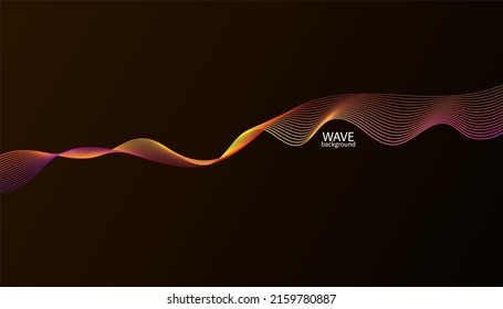 Abstrakter bunter Wellenlinien-Hintergrund. Abstrakte, abstrakte Linienkunst. Helles Poster mit dynamischen Wellen. Farbige Banner-Vorlage. Vektorgrafik.