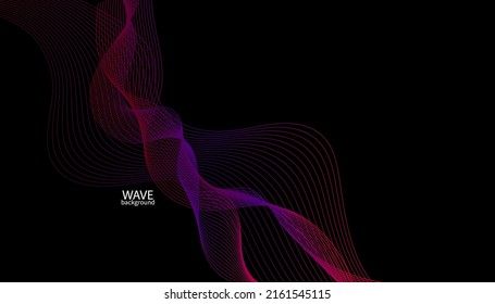 Abstract colorful wave lines background. Vector abstract colored line art. Bright poster with dynamic waves. Colorful banner template. Vector illustration.