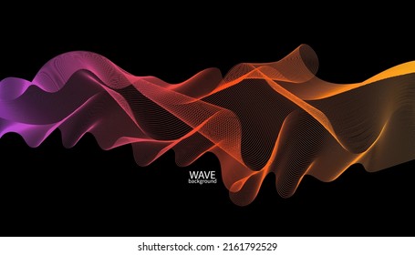 Abstract colorful wave lines background. Vector abstract colored line art. Bright poster with dynamic waves. Colorful banner template. Vector illustration.
