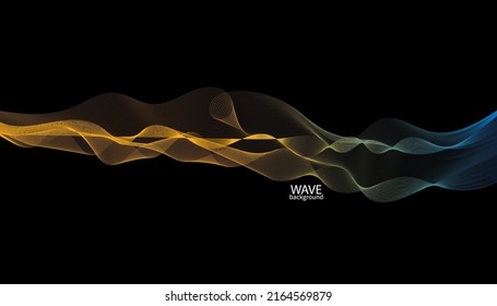 Abstract colorful wave lines background. Vector abstract colored line art. Bright poster with dynamic waves. Colorful banner template. Vector illustration.