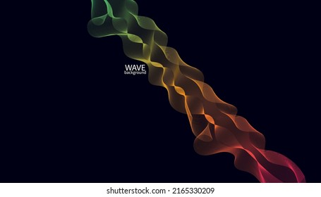Abstrakter bunter Wellenlinien-Hintergrund. Abstrakte, abstrakte Linienkunst. Helles Poster mit dynamischen Wellen. Farbige Banner-Vorlage. Vektorgrafik.