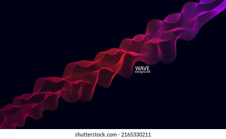 Abstract colorful wave lines background. Vector abstract colored line art. Bright poster with dynamic waves. Colorful banner template. Vector illustration.