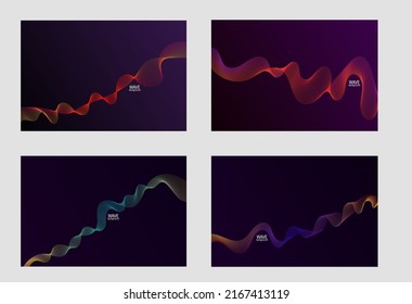 Abstract colorful wave lines background.
Big set. Vector abstract colored line art. Bright poster with dynamic waves. Colorful banner template. Vector illustration.