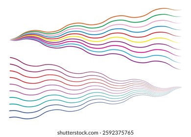 Abstract Colorful Wave Lines Background Image.