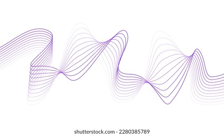 Abstract colorful wave with lines. Digital frequency track equalizer. Vector illustration dynamic music wave. Technology sound.