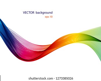 Abstract colorful wave lines flowing isolated on white background for vector design elements in concept of sound, music, technology, science.