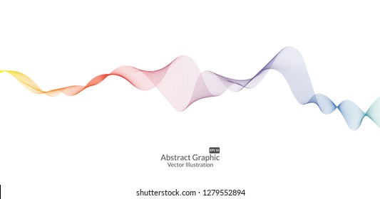Abstract colorful wave lines isolated on white background for elements in concept business presentation, Brochure, Flyer, Science, Technology. Vector illustration
