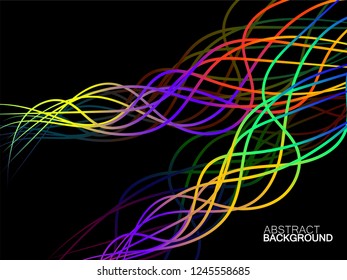 Abstract colorful wave of lines, multicolored waves background. Vector