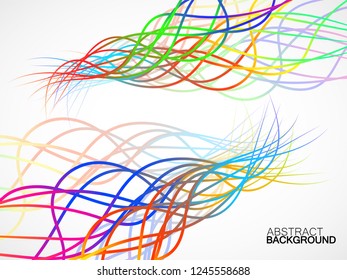Abstract colorful wave of lines, multicolored waves background. Vector