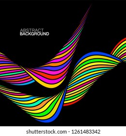Abstract colorful wave of lines, multicolored waves background. Vector