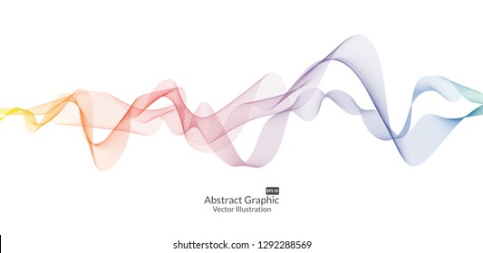 Abstract colorful wave lines on black background for elements in concept business presentation, Brochure, Flyer, Science, Technology. Vector illustration