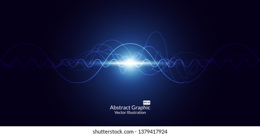 Abstract colorful wave lines on black background for elements in concept business presentation, Brochure, Flyer, Science, Technology. Vector illustration