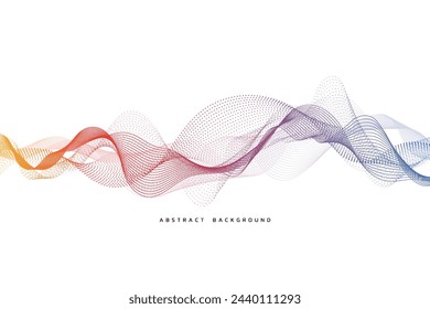 Abstract colorful wave lines on white background for elements in concept business presentation, Brochure, Flyer, Science, Technology. Vector illustration