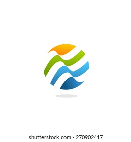 Abstract colorful wave logo. Isolated unusual lines. 