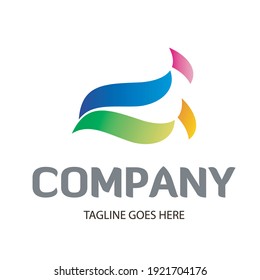 ilustración gráfica del vector del logotipo de onda colorida abstracta