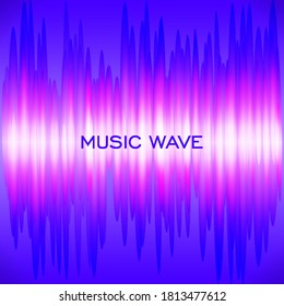 Abstract colorful wave music background. Vector neon energy waveform equalizer. Audio track sound frequency design illustration.