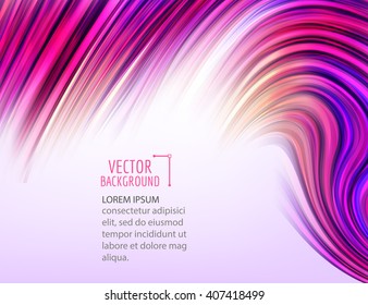 Abstract colorful wave on white background. Shiny bright curves background. Vector eps10.