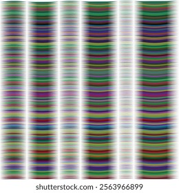 Abstract Colorful Wave Pattern, Geometric Design, Curved Lines, Multicolored Stripes, Optical Illusion