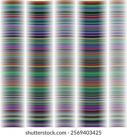 Abstract Colorful Wave Pattern, Geometric Design, Vibrant Hues, Curved Lines, Repeating Shapes, Multicolored Stripes, Optical Illusion, Modern Art, Graphic Design Element, Background Texture