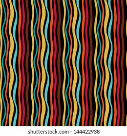 Abstract colorful wave seamless pattern - vector