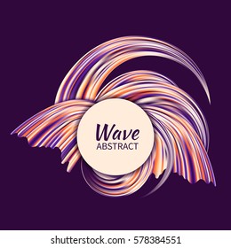 Abstract colorful wave shape on dark background.Banner for presentations or wallpaper for web.