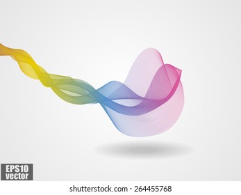 Abstract colorful wave or smoke background. vector