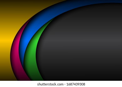 Abstract colorful wave vector background with blank space for your text. Color overlap layer papers. Modern corporate design vector illustration