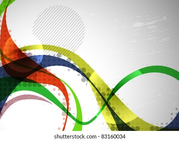abstract colorful wave, vector background