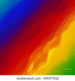 Abstract Colorful Wave Vector Design Rainbow Background.