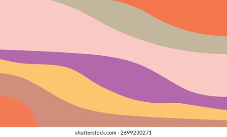 Ilustração de vetor de onda colorida abstrata com design de padrão de textura de verão laranja e vermelho