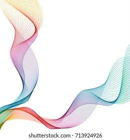Abstract colorful wave vector illustration background with copy space