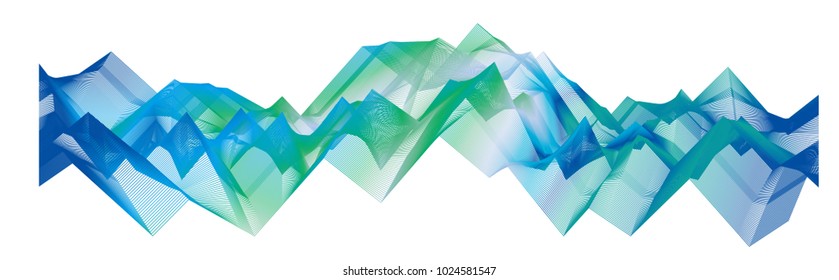 abstract colorful waved lines background, vector line art