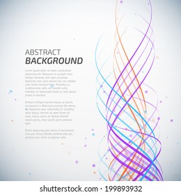 Abstract colorful waves background with dots